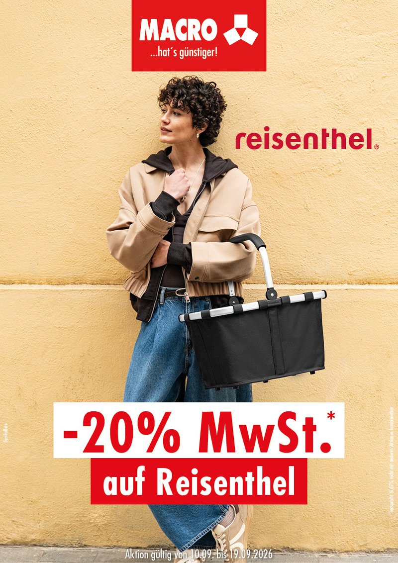 Mit Reisenthel bist du für jeden Beutezug bestens gerüstet. Von 10. bis 19. September 20 % MwSt. sparen.