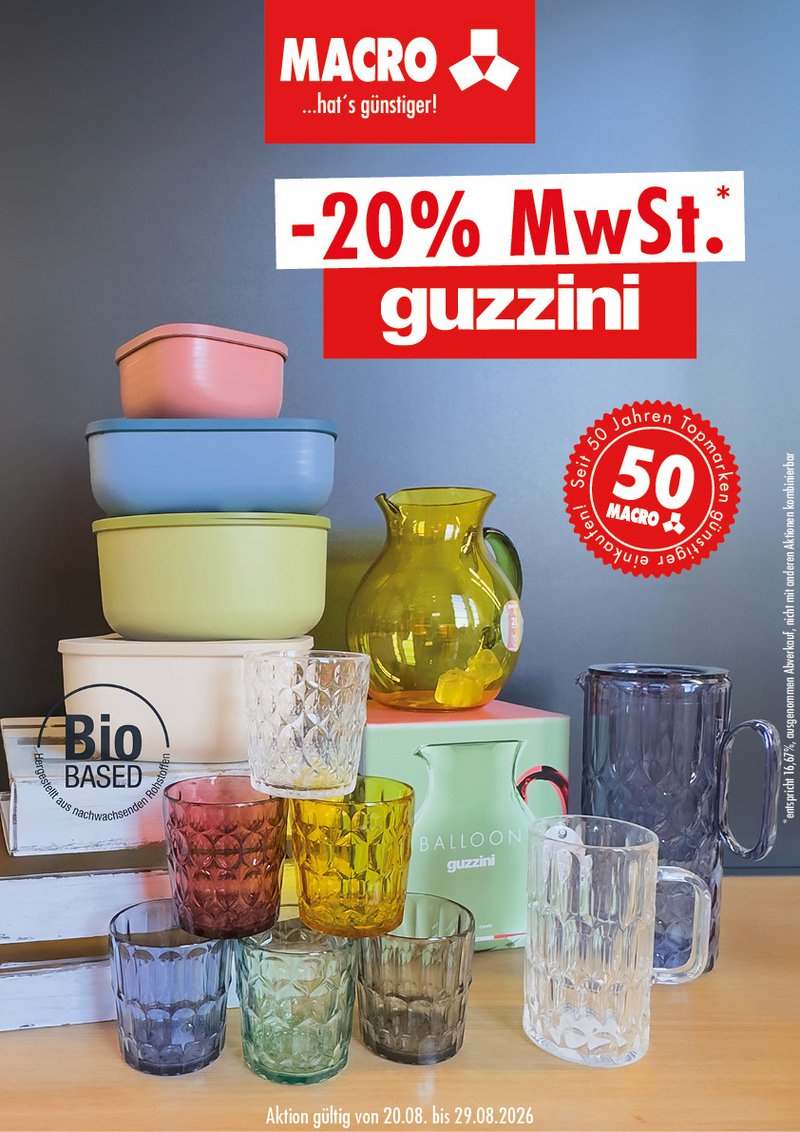 20% MwSt. auf Guzzini!